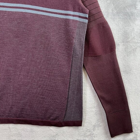 Smartwool Intraknit Active Full Zip Merino Jacket Men's M Maroon Quick Dry Hike - Picture 13 of 14